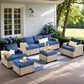 HOMLUX 7-Piece Modular Patio  Conversation Set in Navy Blue, , large