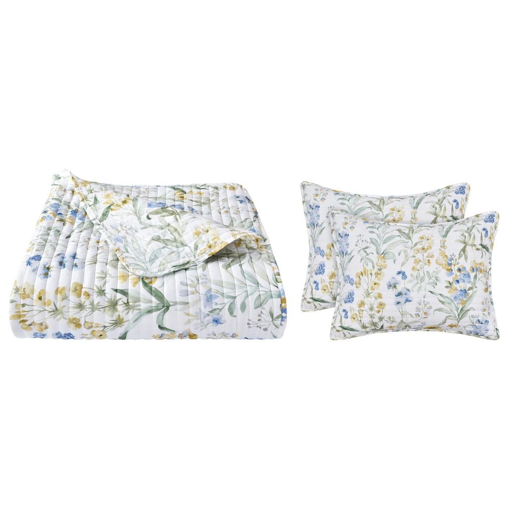 J. Queen New York Tallulah 3-Piece Full/Queen Quilt Set in Blue, , large