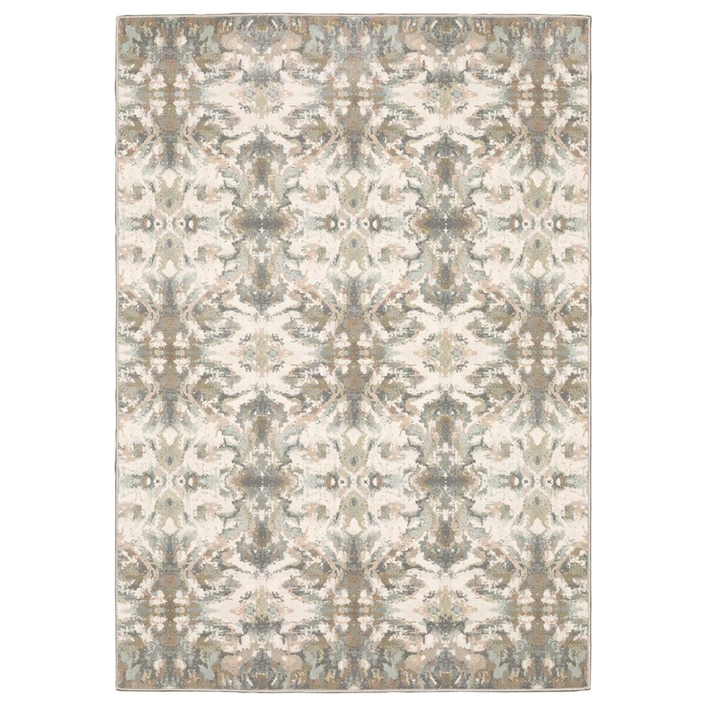Oriental Weavers Capistrano Distressed 535B1 9"10" x 12"10" White Area Rug, , large