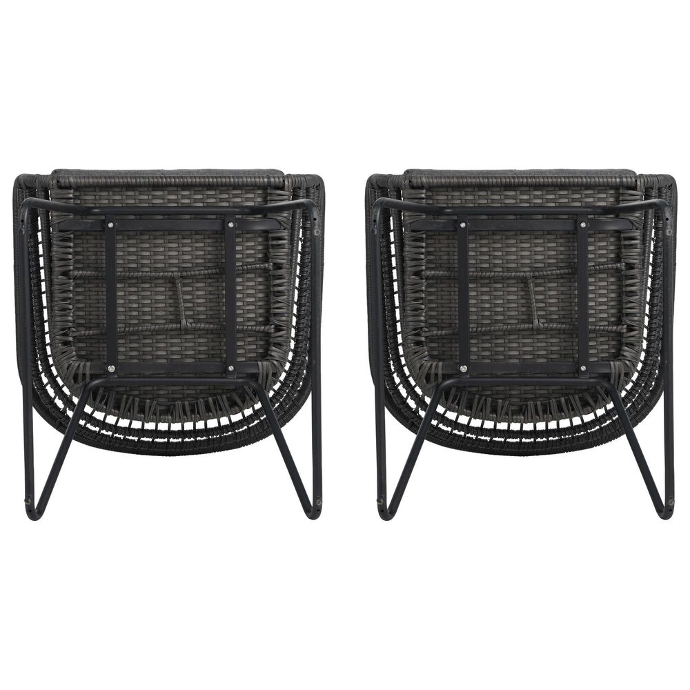 Hearth and Haven Terry Outdoor Dining Club Chair in Gray (Set of 2), , large