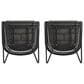 Hearth and Haven Terry Outdoor Dining Club Chair in Gray (Set of 2), , large