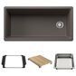 Blanco Inteos 39" Undermount Single Bowl Kitchen Sink in Volcano Gray, , large