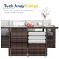 Hearth and Haven 7-Piece Outdoor Dining Set with Grey Cushion in Brown, , large