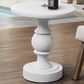Hearth and Haven Outdoor Round Side Table with Sculpted Pedestal Base in White, , large