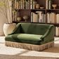 Jennifer Taylor Home Duchess 33" Medium Princess Pet Bed Sofa with Fringe Skirt in Olive Green, , large