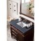 James Martin Vanities Brittany 36" Single Bathroom Vanity in Burnished Mahogany with 3 cm Charcoal Soapstone Quartz Top and Rectangle Sink, , large