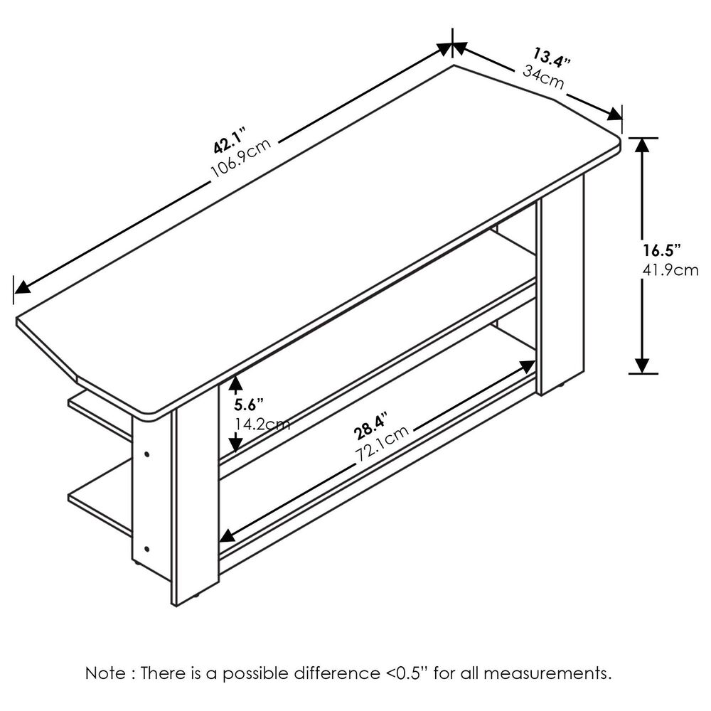 HOMLUX 42.1" Entertainment Center TV Stand in Black, , large