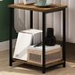 HOMLUX 2-Tier End Table with Open Shelf Storage Display in Amber Pine, , large