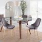 LumiSource Marcel Side Chair with Silver Velvet Cushion in Gold (Set of 2), , large