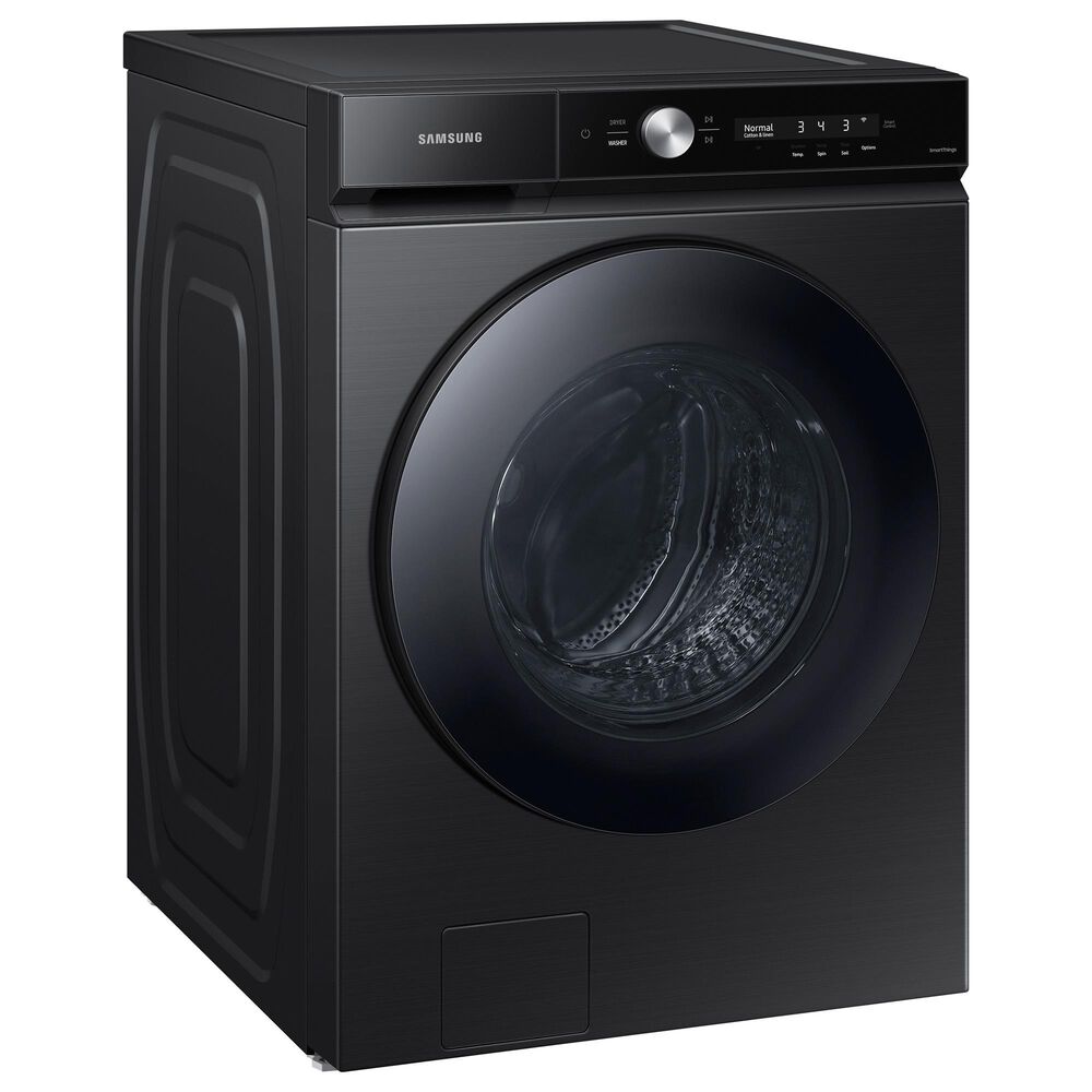 Samsung Bespoke 5.3 Cu. Ft. Front load Washer with Super Speed Wash and AI Smart Dial in Brushed Black, , large