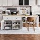HOMLUX 75" Kitchen Island with Extendable Dining Table in White, , large