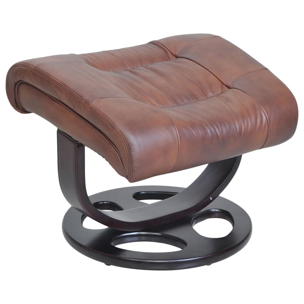 Barcalounger Jacque Pedestal Recliner and Ottoman in Whiskey, , large