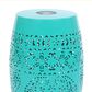 Hearth and Haven Outdoor Side Table with Built-In Solar Battery in Teal, , large