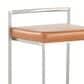 Lumisource Fuji Stackable Counter Stool with Camel Faux Leather Cushion in Brushed Stainless Steel (Set of 2), , large