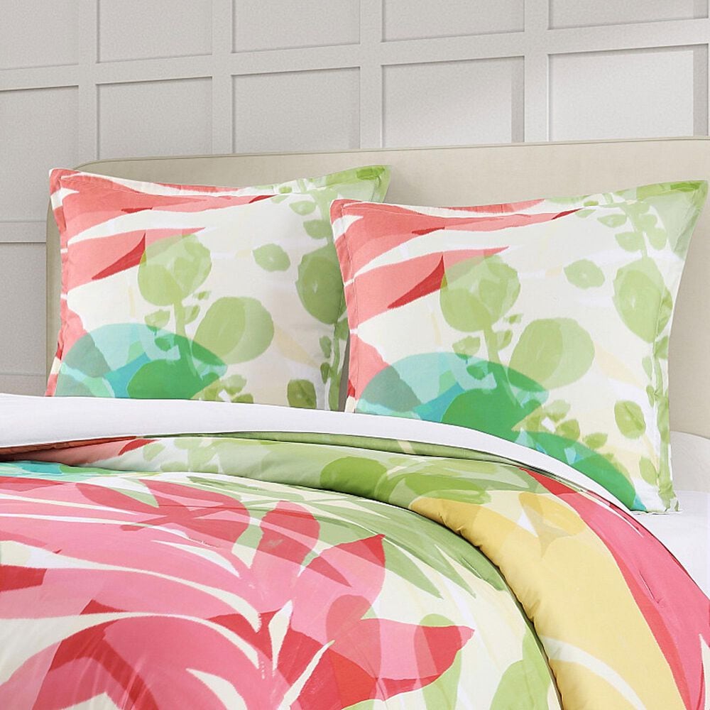 J. Queen New York Tiki 26&quot; Square Euro Pillow Sham in Fuchsia, , large
