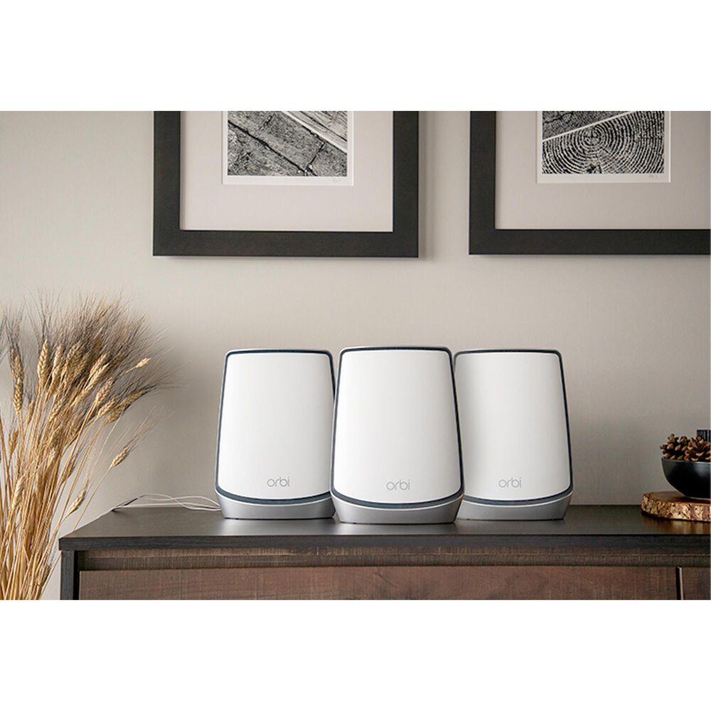 NETGEAR Orbi Tri-Band WiFi 6 Mesh System, 6Gbps, Router + 2