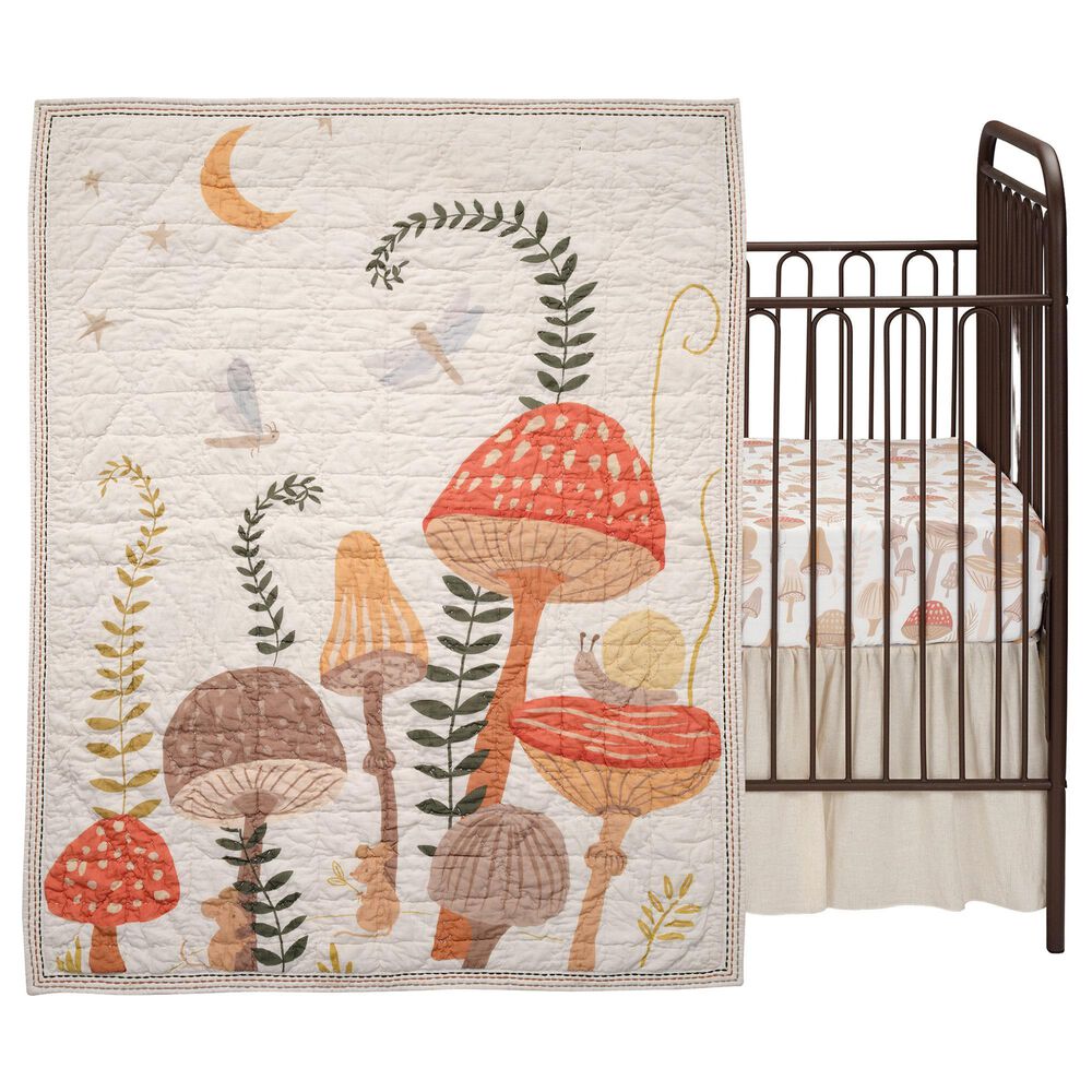 Lambs &amp; Ivy Mushroom 3-Piece Crib Bedding Set in Multicolor, , large