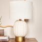 Creative Coop Adeline Stoneware Globe Table Lamp in Cream and Brass, , large