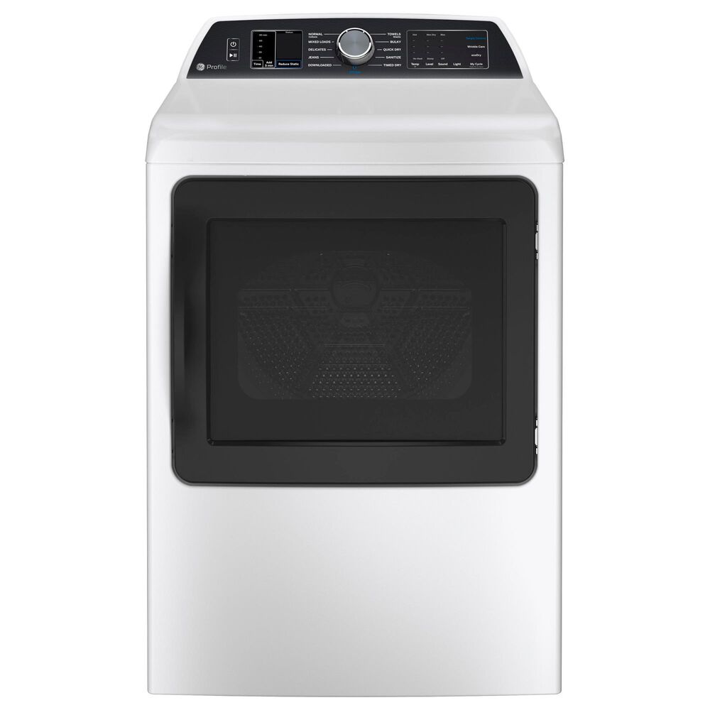 GE Profile 7.4 Cu. Ft. Smart Gas Dryer with Sanitize Cycle and Sensor Dry in White, , large