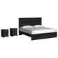 Ashley Belachime King Panel Bed with Two Nightstands in Dark Charcoal, , large