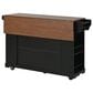 HOMLUX 54" Mobile Kitchen Island with Glass Door Storage in Walnut and Black, , large