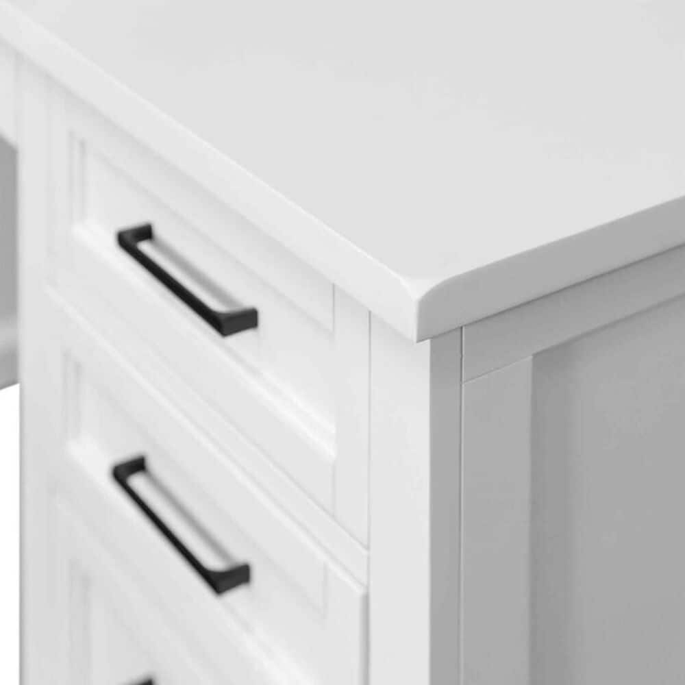 Wycliff Bay Abby Credenza Desk with Hutch in White, , large