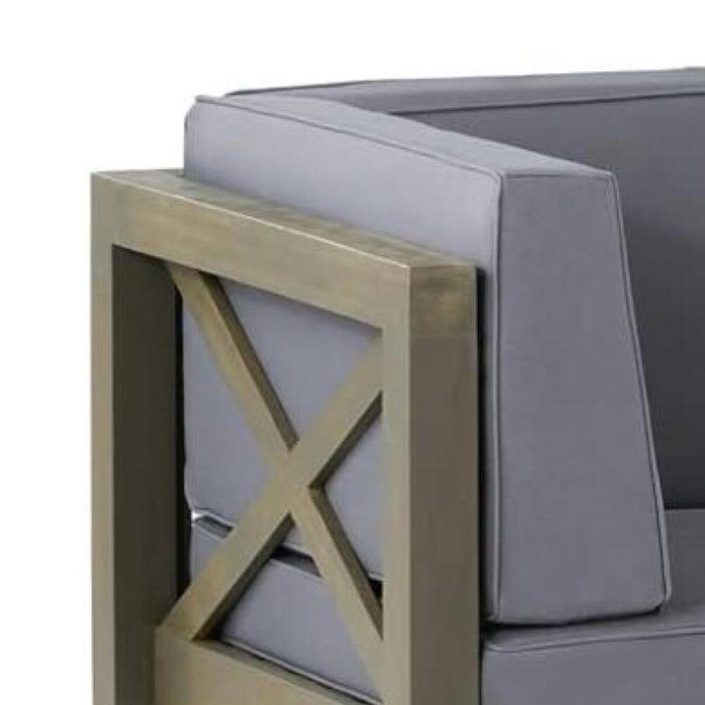 Hearth and Haven Brava Outdoor Corner Bench with Coffee Table in Dark Gray, , large