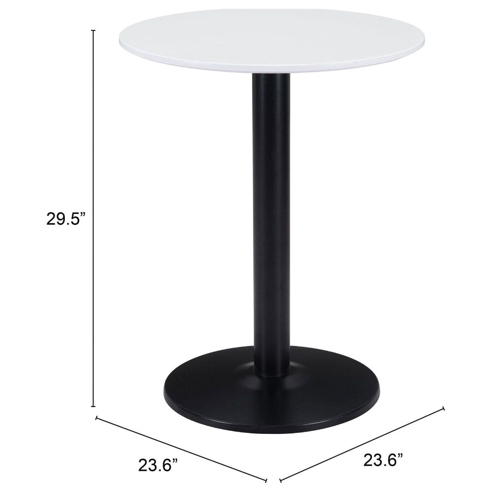 Zuo Modern Alto Bistro Table in White/Black, , large