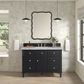 James Martin Vanities Lorelai 48" Single Bathroom Vanity in Black Onyx with 3 cm Eternal Jasmine Pearl Silestone Top, Rectangular Sink and FreePower Wireless Charger, , large