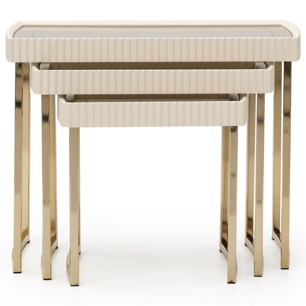 Vista Haus Lisbon 3-Piece Nesting Table Set in Silken Matte Cream, , large