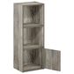 HOMLUX 3-Tier Shelf Bookcase with Door Storage Cabinet in French Oak, , large