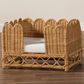 Baxton Studio Palm Rattan Pet Bed with Removable Cushion in Light Honey, , large