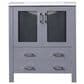 Lexora Home Volez 30" Single Bathroom Vanity in Dark Grey with 2 cm White Ceramic Top and Rectangular Sink, , large
