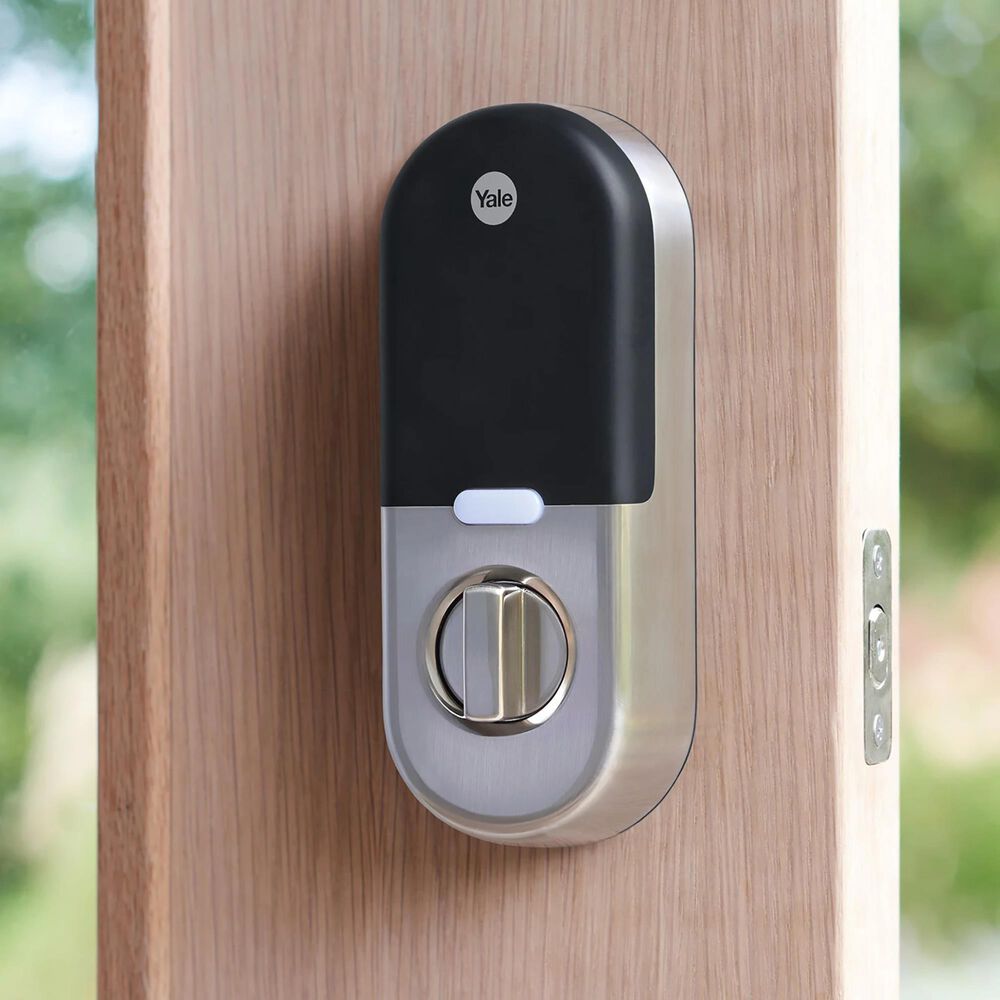 Google Nest Hub - Charcoal &#40;2nd Generation&#41; + Yale Lock Electronic Deadbolt in Satin Nickel, , large
