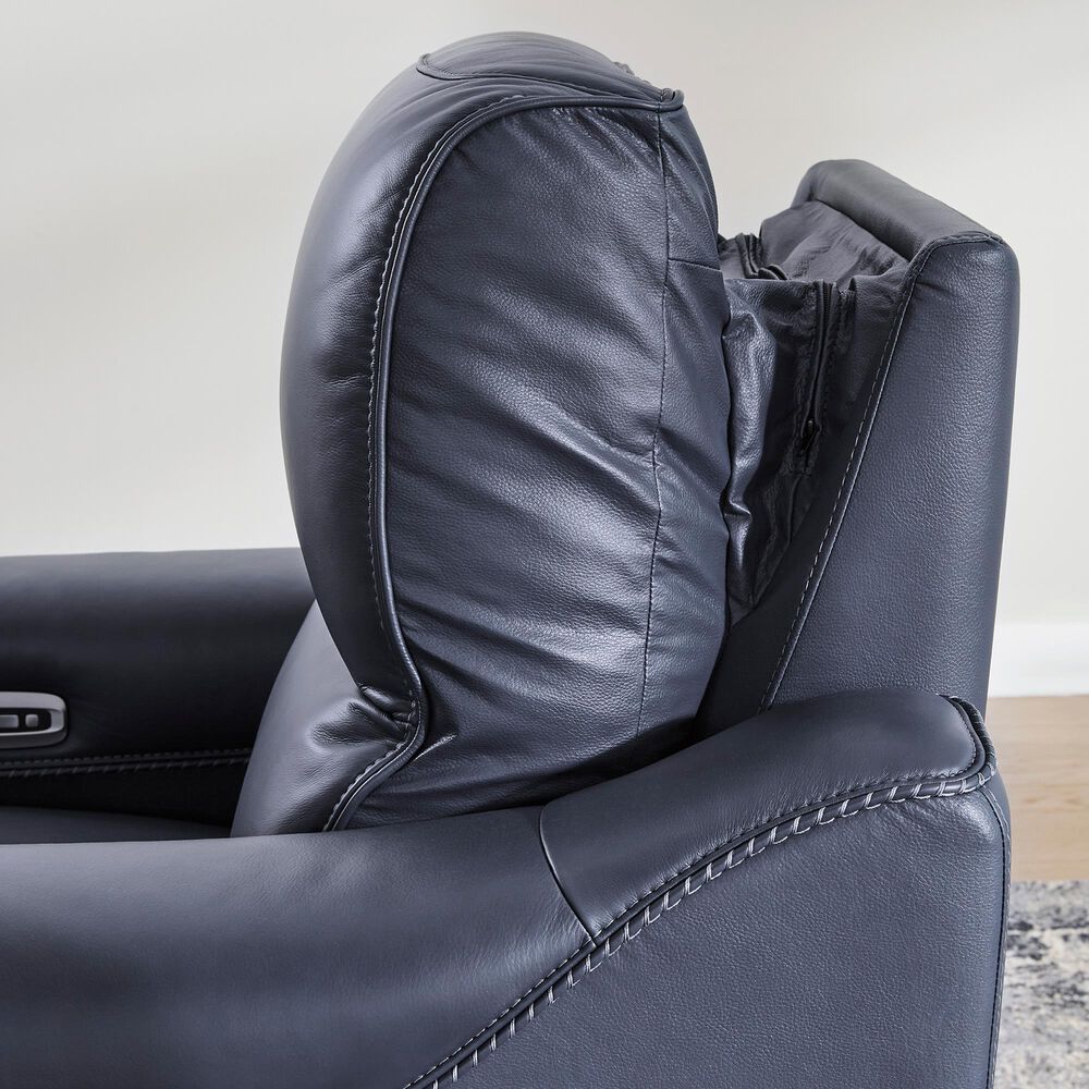Ashley Mercomatic Power Recliner with Adjustable Headrest in Ocean, , large