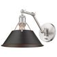 Golden Lighting Orwell 1-Light Wall Sconce in Pewter and Navy, , large