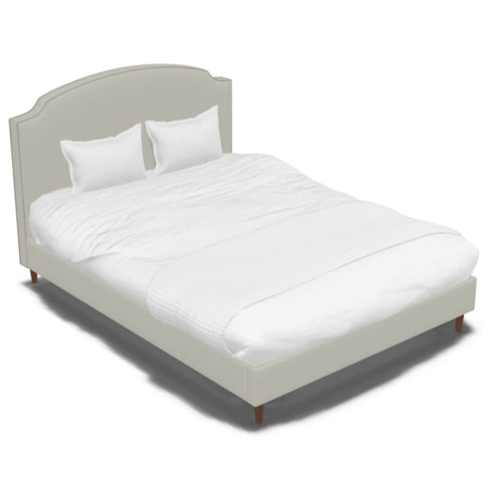 Jonathan Louis Design Lab Queen Platform Bed with Thrillist Pearl Upholstered in Walnut, , large