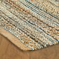 L&R Resources Natural Fiber 2"6" x 7"9" Teal Runner, , large