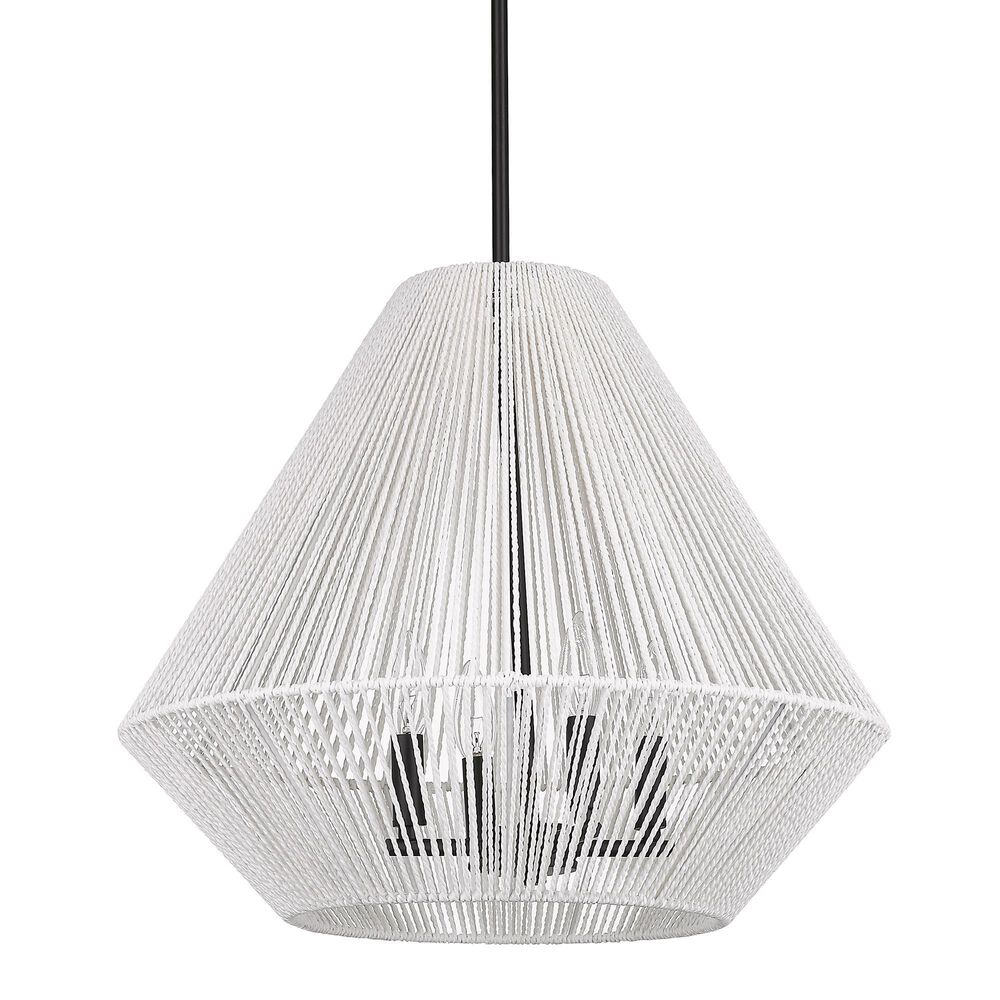 Golden Lighting Valentina 4-Light Pendant in Matte Black with White Shade, , large