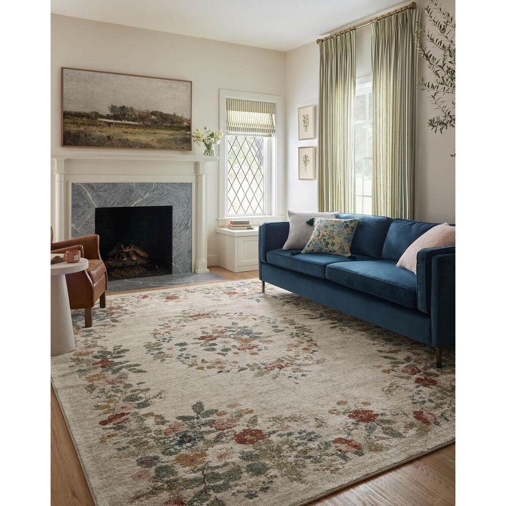 Rifle Paper Co Laurel Strawberry Fields 6&#39;6&quot; x 9&#39;2&quot; Cream Area Rug, , large