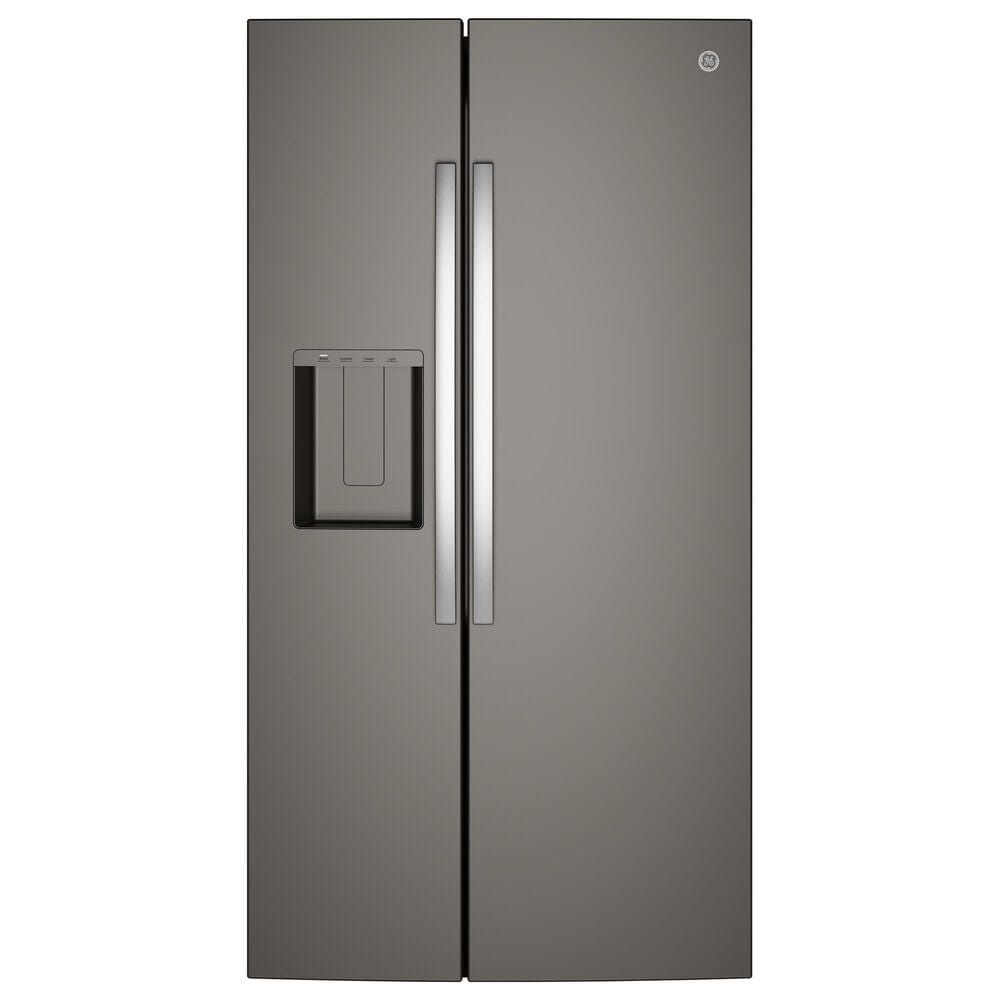 GE Appliances 28 Cu. Ft. Side-By-Side Refrigerator with Extra Tall Dispenser and In-Door Icemaker in Fingerprint Resistant Slate, , large