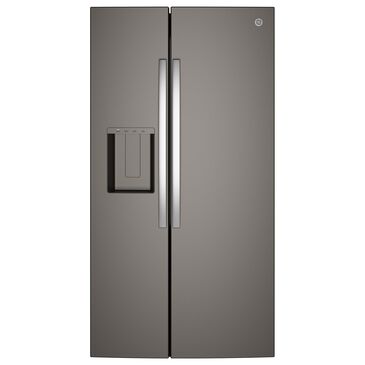 GE Appliances 28 Cu. Ft. Side-By-Side Refrigerator with Extra Tall Dispenser and In-Door Icemaker in Fingerprint Resistant Slate, , large