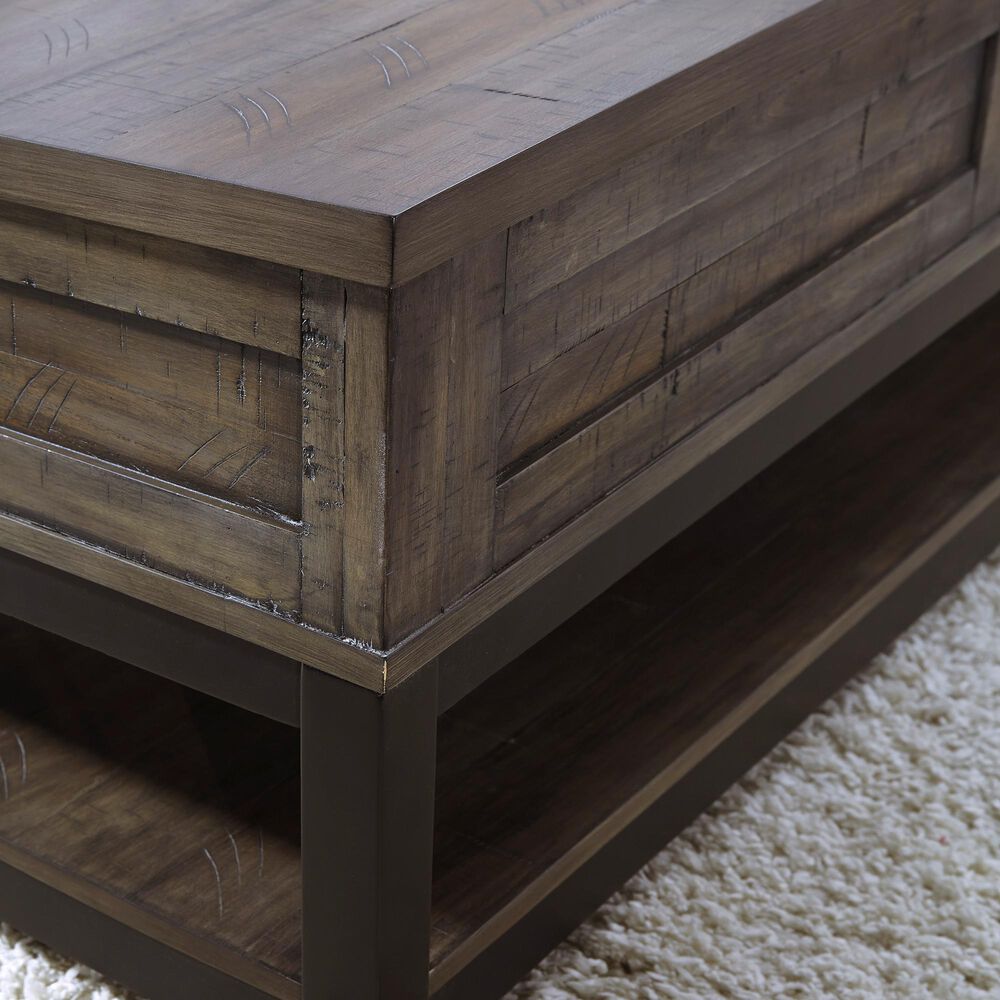 Ashley Johurst Lift Top Cocktail Table in Grayish Brown and Black, , large