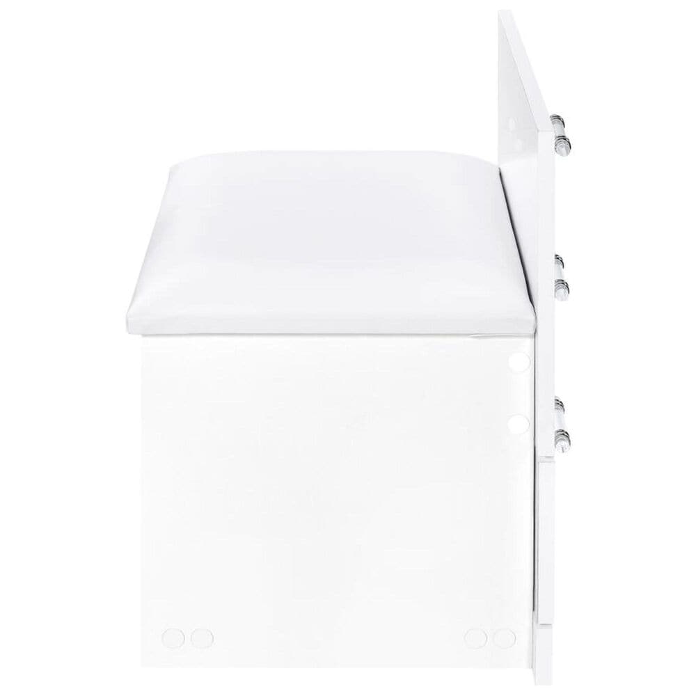 Pacific Landing Danbury 3-Drawer Makeup Vanity Set in White High Gloss, , large