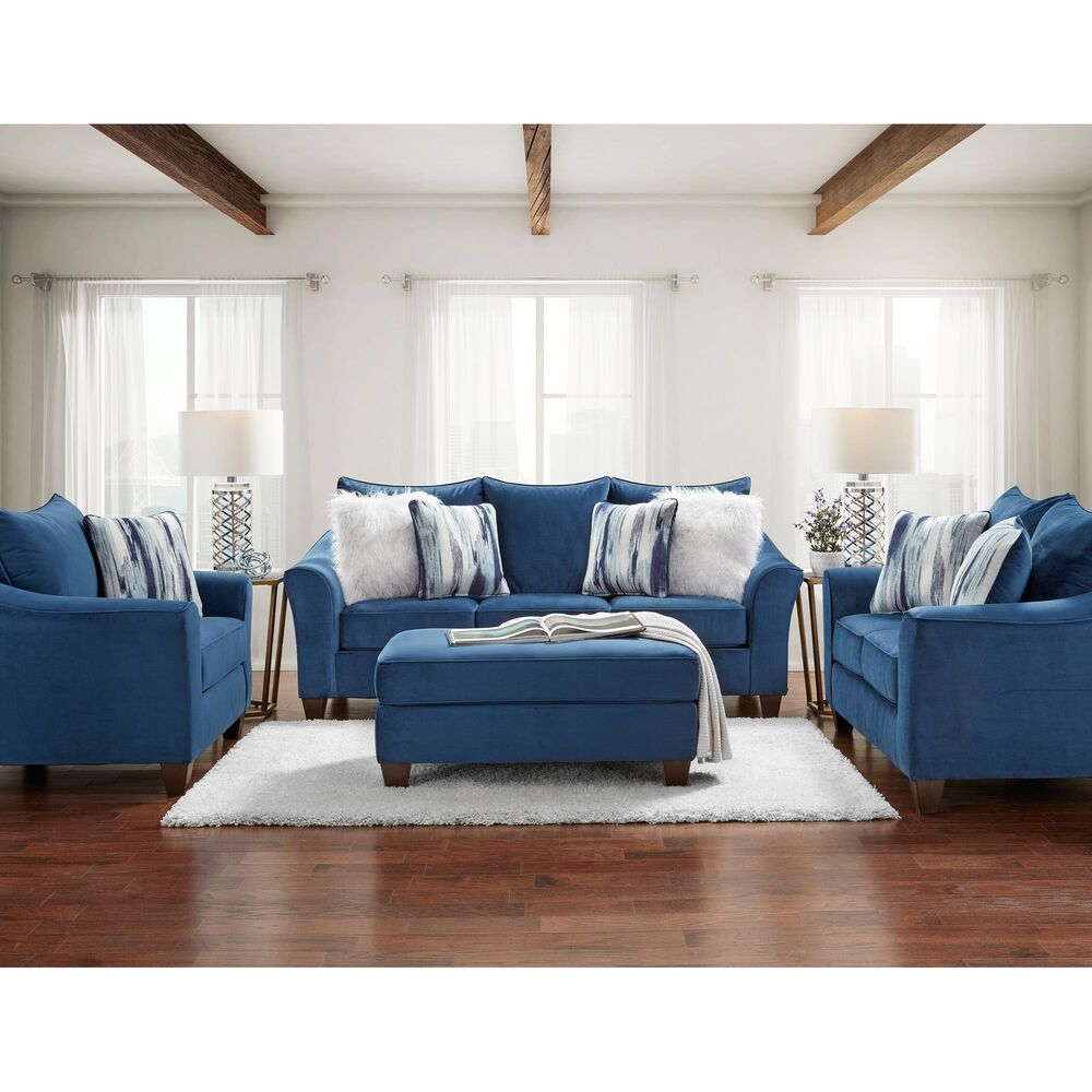 Arapahoe Home Cocktail Ottoman in Velour Navy, , large