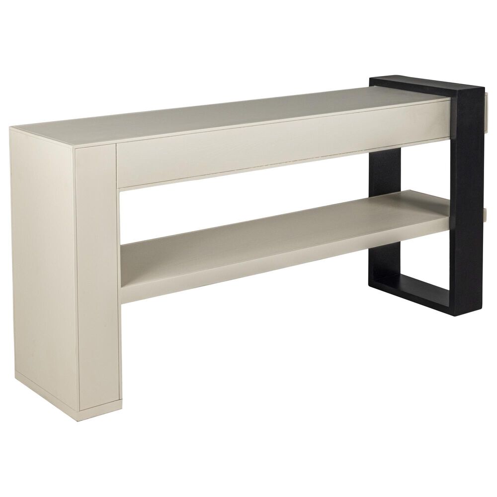Santa Fe Rustic Vertical Console in White Wash and Black, , large