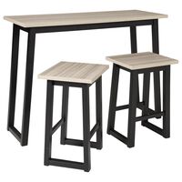 Signature Design by Ashley Waylowe Rectangle Counter Height Dining Set in Black and Light Tan