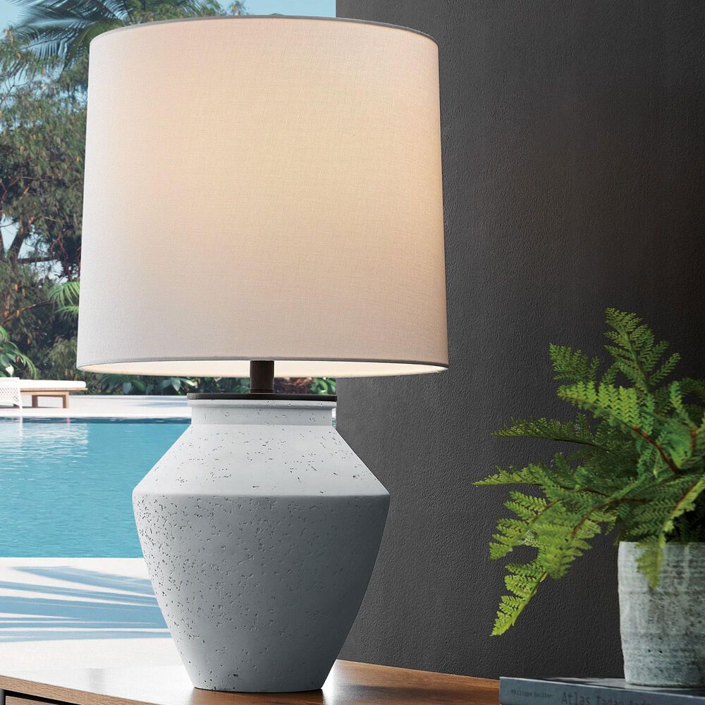 Lite Source Glenn Outdoor Table Lamp in Light Grey, , large