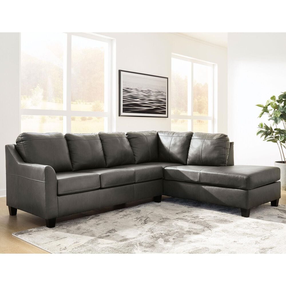 Ashley Valderno 2-Piece Right Facing Sectional with Chaise in Fog, , large