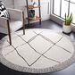 Safavieh Melody MEL104A 6"7" Round Ivory and Black Area Rug, , large